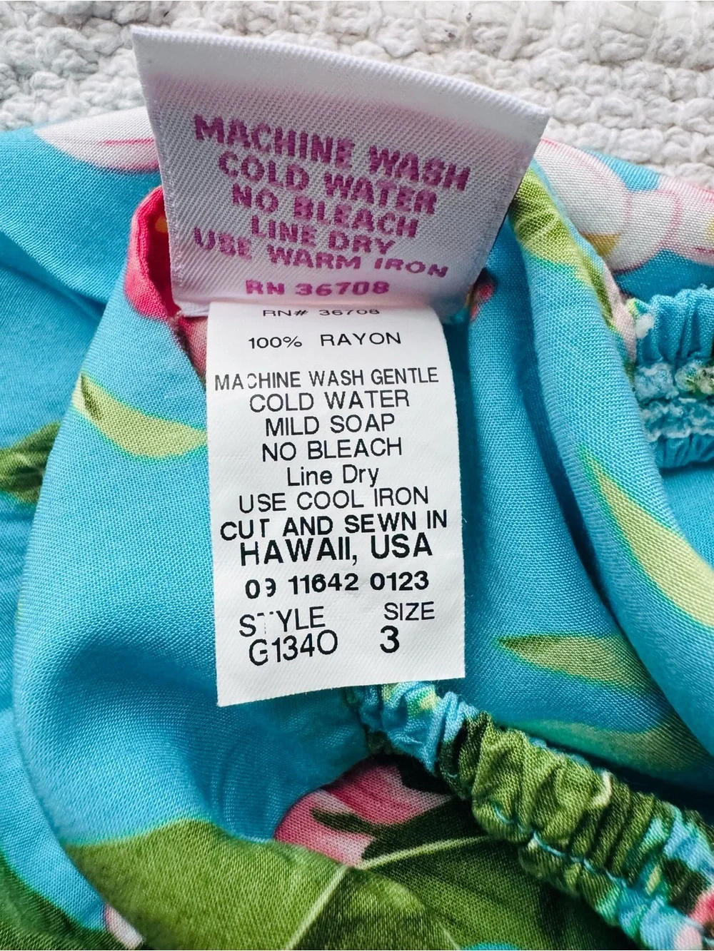 Girl’s Turquoise Tropical Hawaiian Floral Sundress Size 3